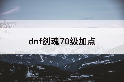 dnf剑魂70级加点
