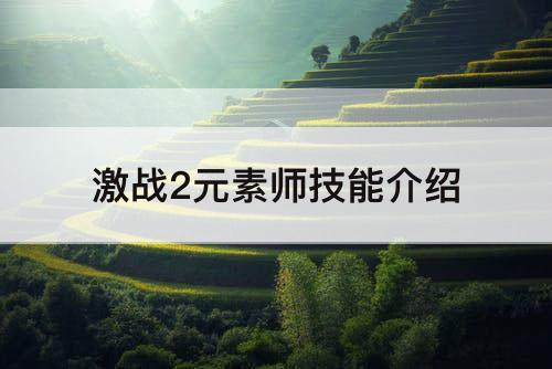 激战2元素师技能介绍