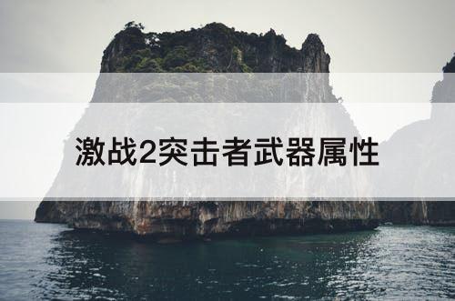 激战2突击者武器属性