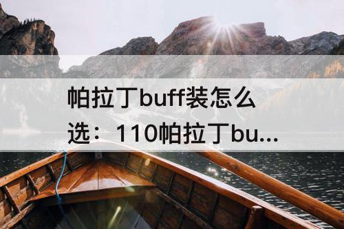 帕拉丁buff装怎么选：110帕拉丁buff装怎么选