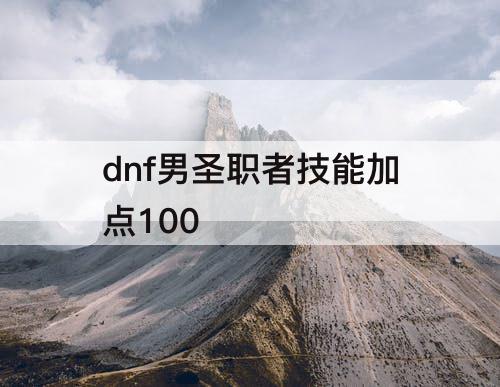 dnf男圣职者技能加点100
