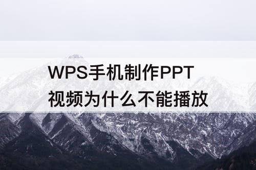 WPS手机制作PPT视频为什么不能播放