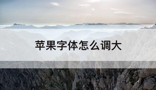苹果字体怎么调大