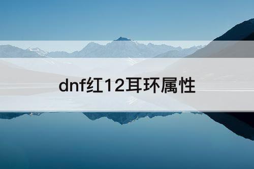 dnf红12耳环属性