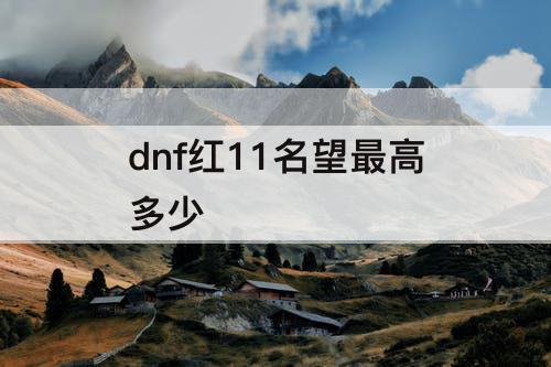 dnf红11名望最高多少