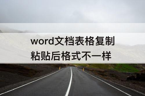 word文档表格复制粘贴后格式不一样