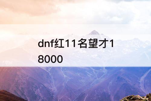 dnf红11名望才18000