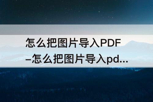 怎么把图片导入PDF-怎么把图片导入pdf文档