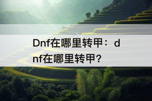 Dnf在哪里转甲：dnf在哪里转甲?
