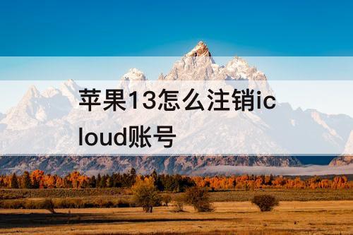 苹果13怎么注销icloud账号