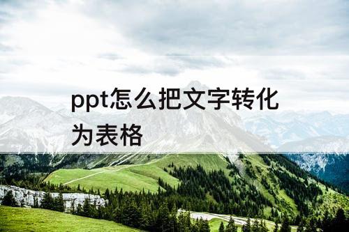 ppt怎么把文字转化为表格