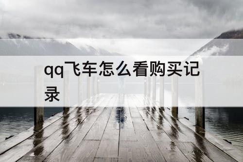 qq飞车怎么看购买记录