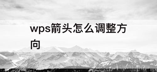 wps箭头怎么调整方向
