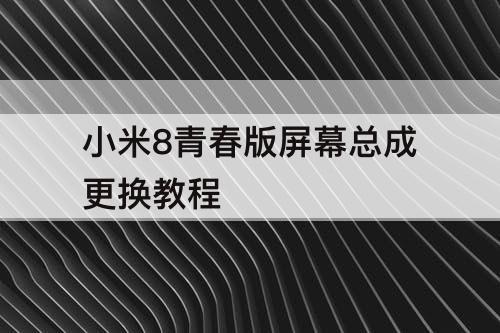 小米8青春版屏幕总成更换教程