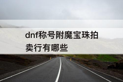 dnf称号附魔宝珠拍卖行有哪些