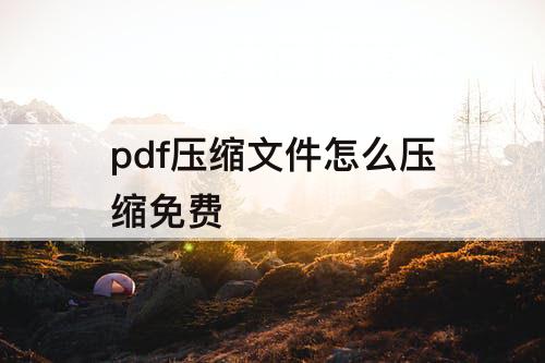 pdf压缩文件怎么压缩免费