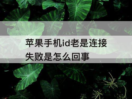 苹果手机id老是连接失败是怎么回事
