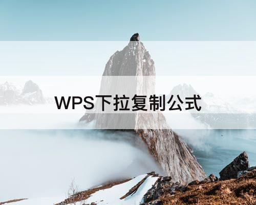 WPS下拉复制公式
