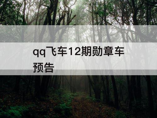 qq飞车12期勋章车预告