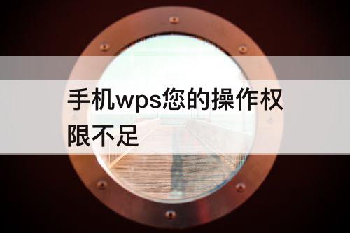 手机wps您的操作权限不足