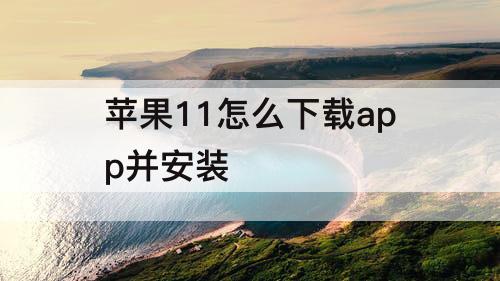 苹果11怎么下载app并安装