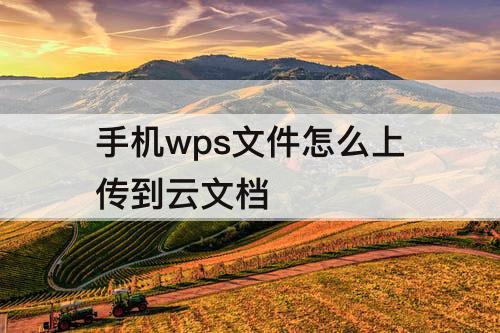 手机wps文件怎么上传到云文档
