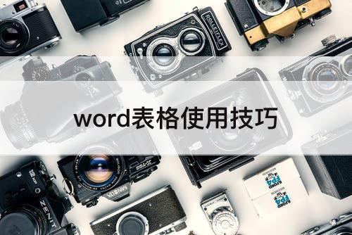 word表格使用技巧