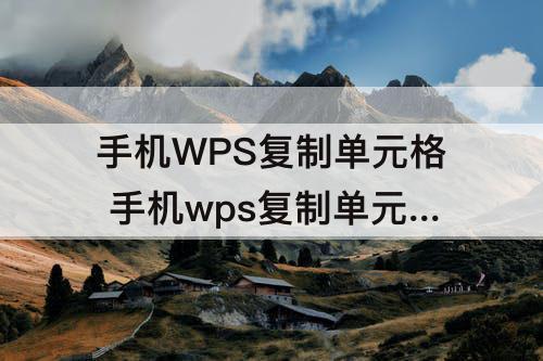 手机WPS复制单元格 手机wps复制单元格内容在其他内容后面