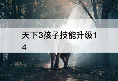 天下3孩子技能升级14