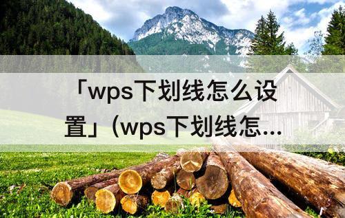 「wps下划线怎么设置」(wps下划线怎么设置磅值)