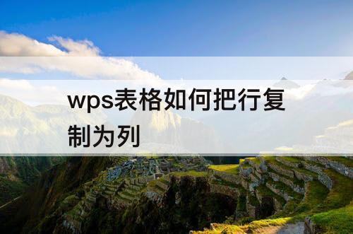 wps表格如何把行复制为列
