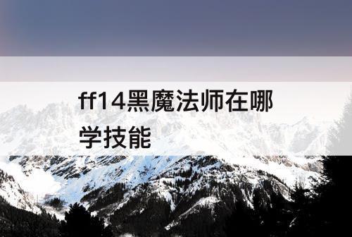 ff14黑魔法师在哪学技能