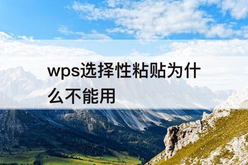 wps选择性粘贴为什么不能用