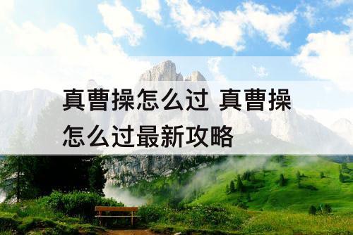 真曹操怎么过 真曹操怎么过最新攻略
