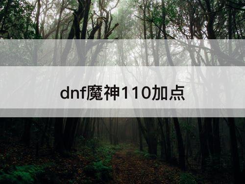 dnf魔神110加点