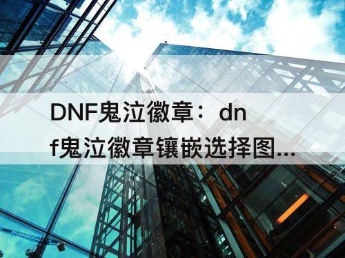 DNF鬼泣徽章：dnf鬼泣徽章镶嵌选择图片
