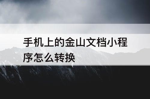 手机上的金山文档小程序怎么转换