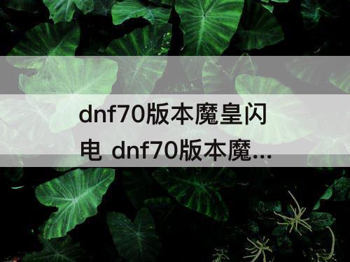 dnf70版本魔皇闪电 dnf70版本魔皇闪电套