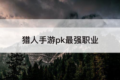 猎人手游pk最强职业