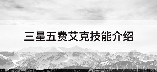 三星五费艾克技能介绍