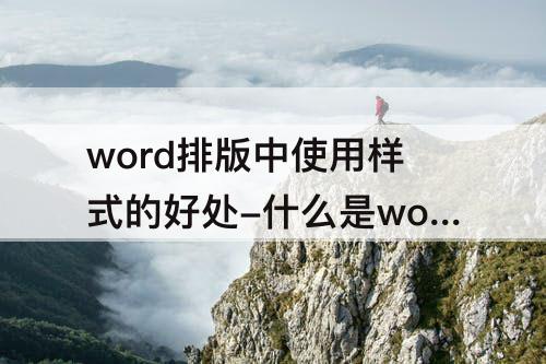 word排版中使用样式的好处-什么是word样式 简述word排版中使用样式的好处