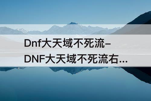 Dnf大天域不死流-DNF大天域不死流右边
