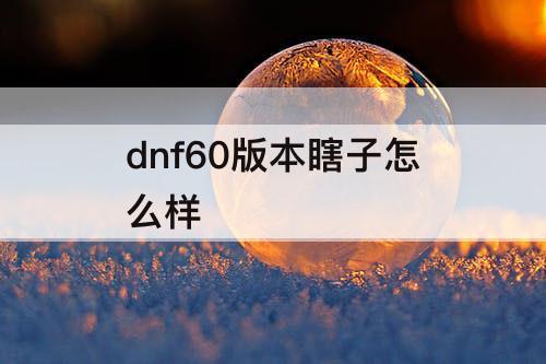 dnf60版本瞎子怎么样