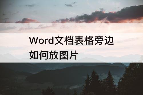 Word文档表格旁边如何放图片