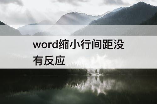 word缩小行间距没有反应