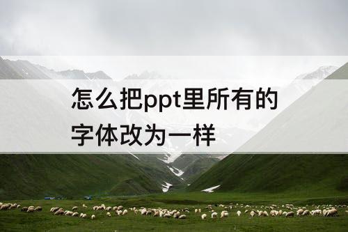 怎么把ppt里所有的字体改为一样