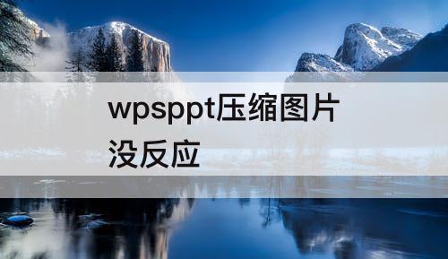 wpsppt压缩图片没反应