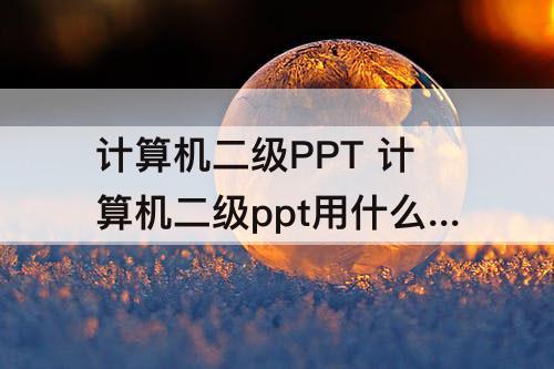 计算机二级PPT 计算机二级ppt用什么版本