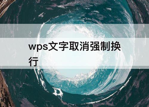 wps文字取消强制换行