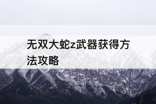无双大蛇z武器获得方法攻略